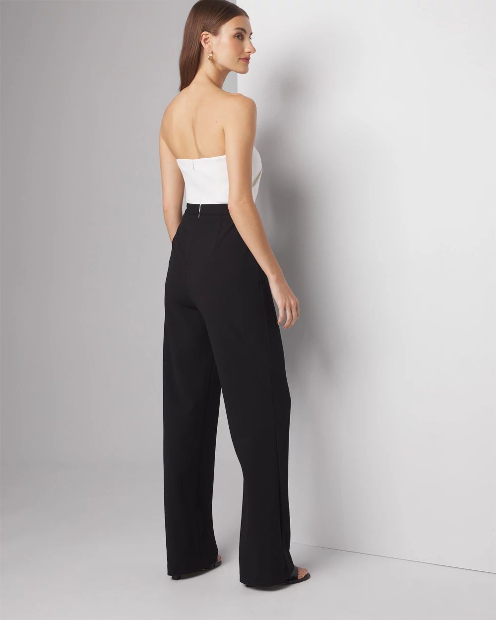 Shirred Shoulder Matte Jersey Jumpsuit | White House Black